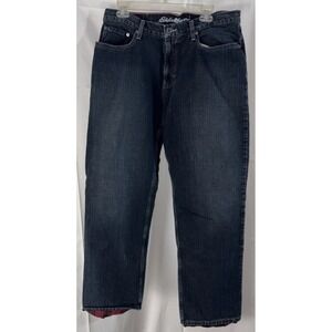 Eddie Bauer Jeans Mens 34x32 (34x30) Actual Flannel Lined Denim Straight Fit